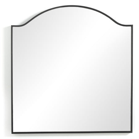 Jacques Gunmetal Iron Frame Arched Wall Mirror 40"