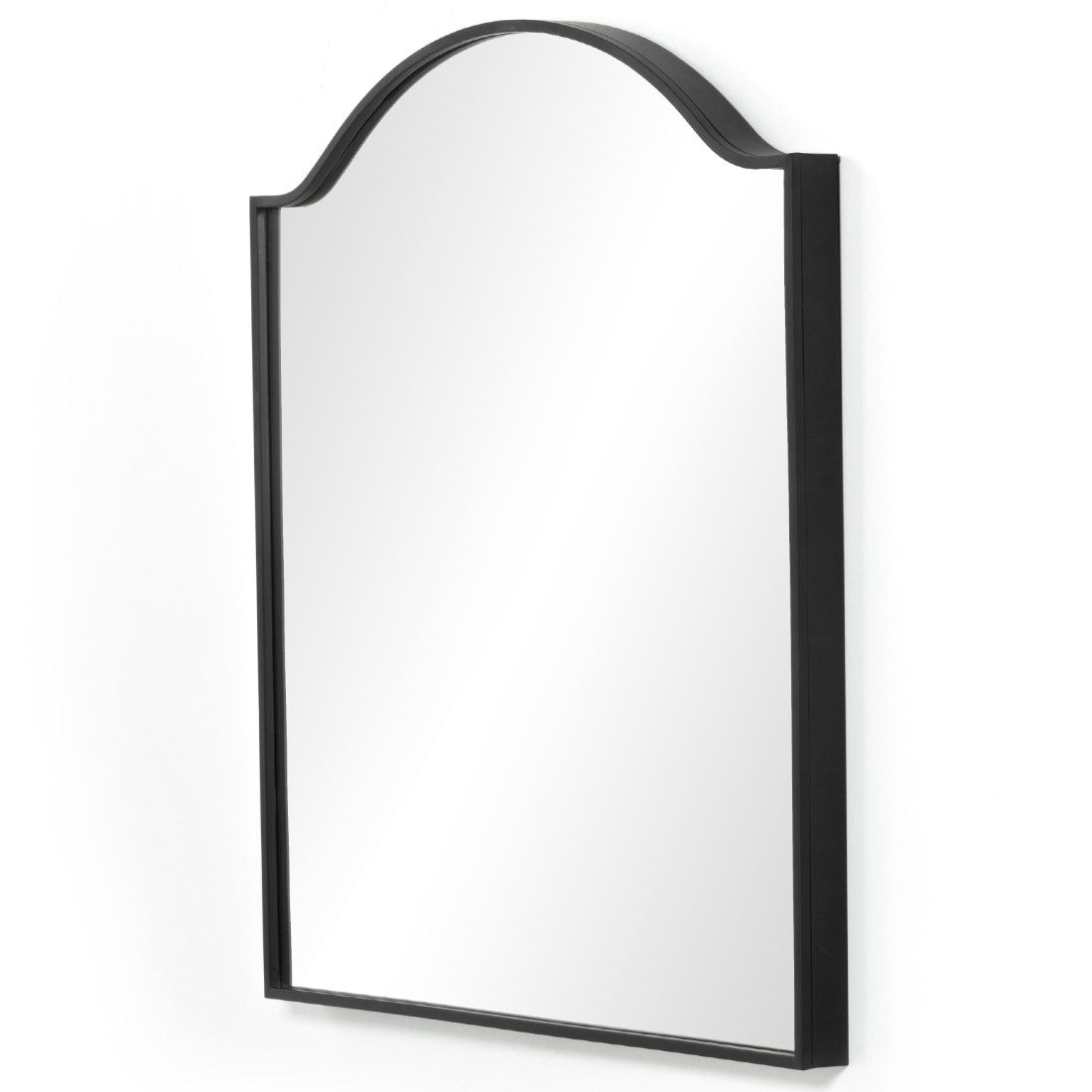 Jacques Gunmetal Iron Frame Arched Wall Mirror 40"