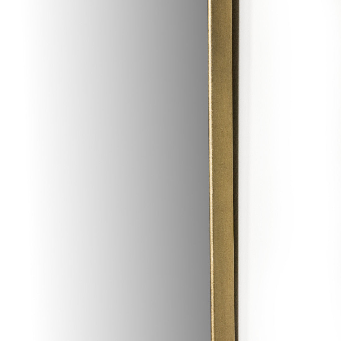 Jacques Antique Brass Iron Frame Arched Wall Mirror 40"