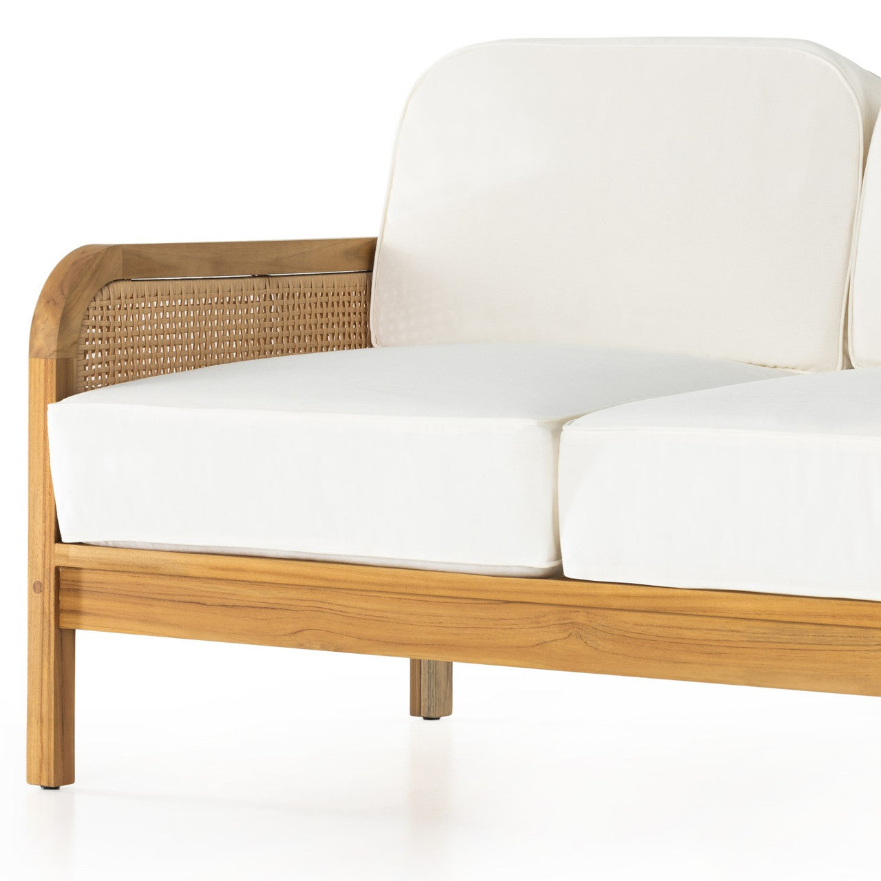 Merit Teak Wood & Woven Cane Outdoor Sofa 54"