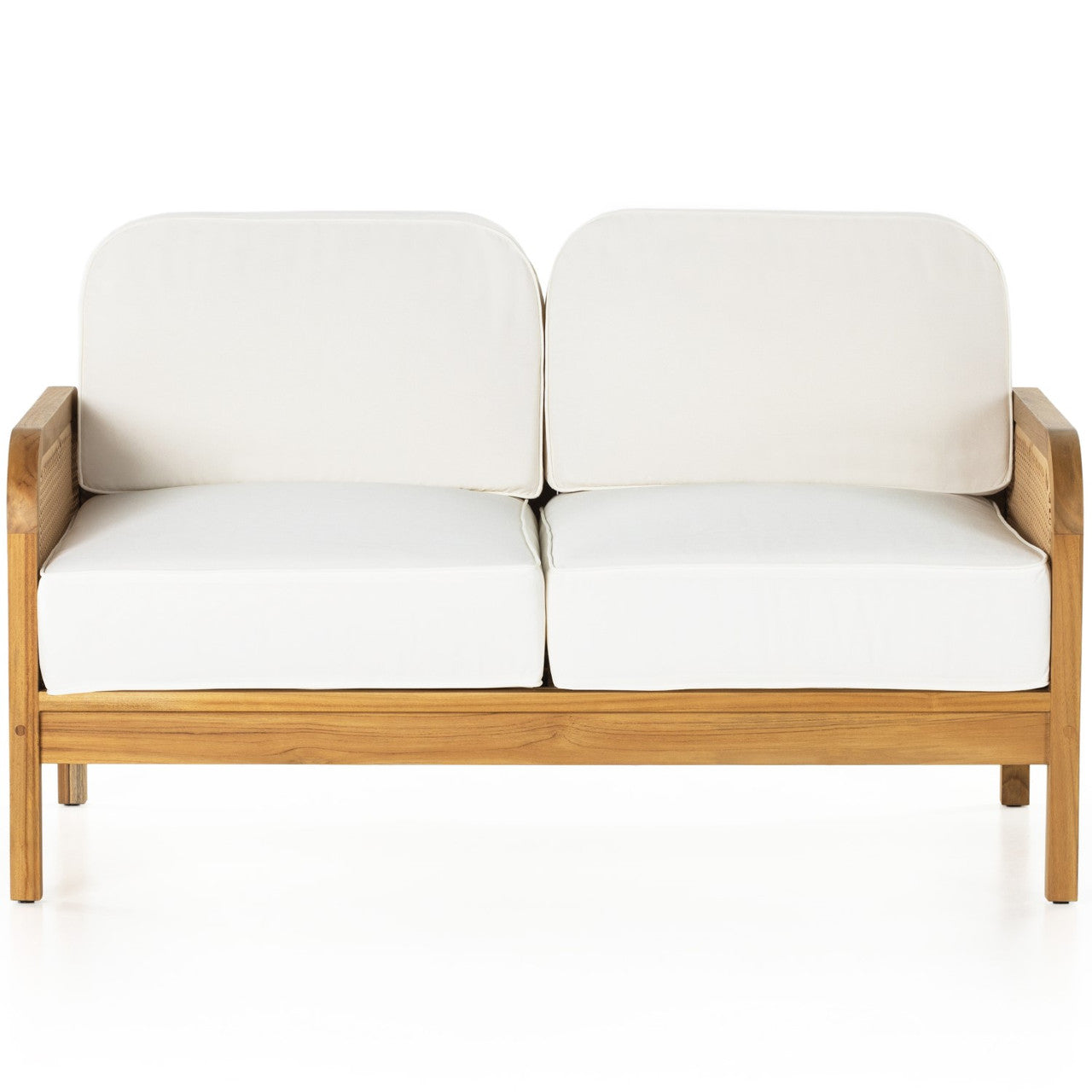 Merit Teak Wood & Woven Cane Outdoor Sofa 54"