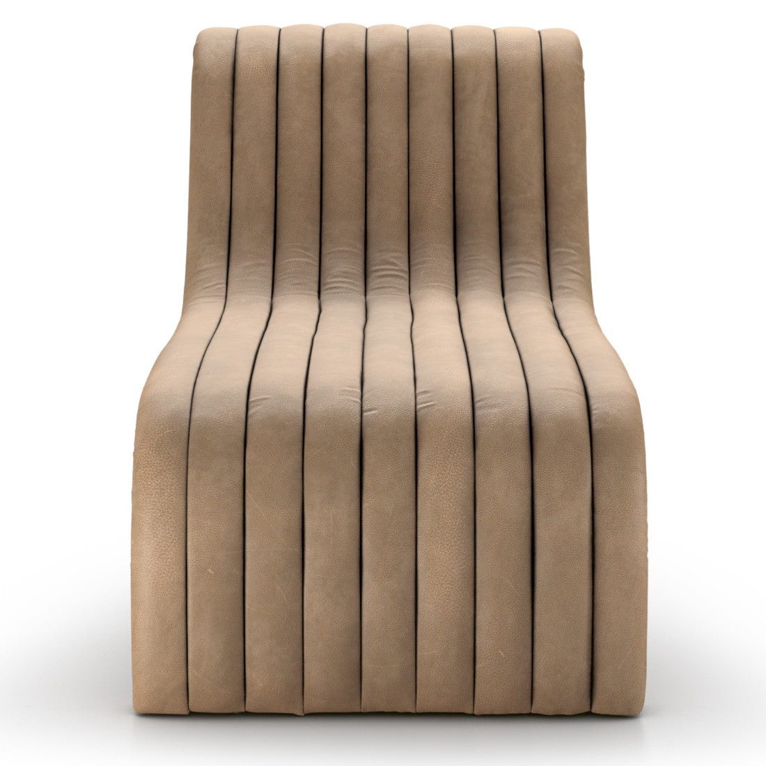 Augustine Leather Channel Tufted Chaise Lounge