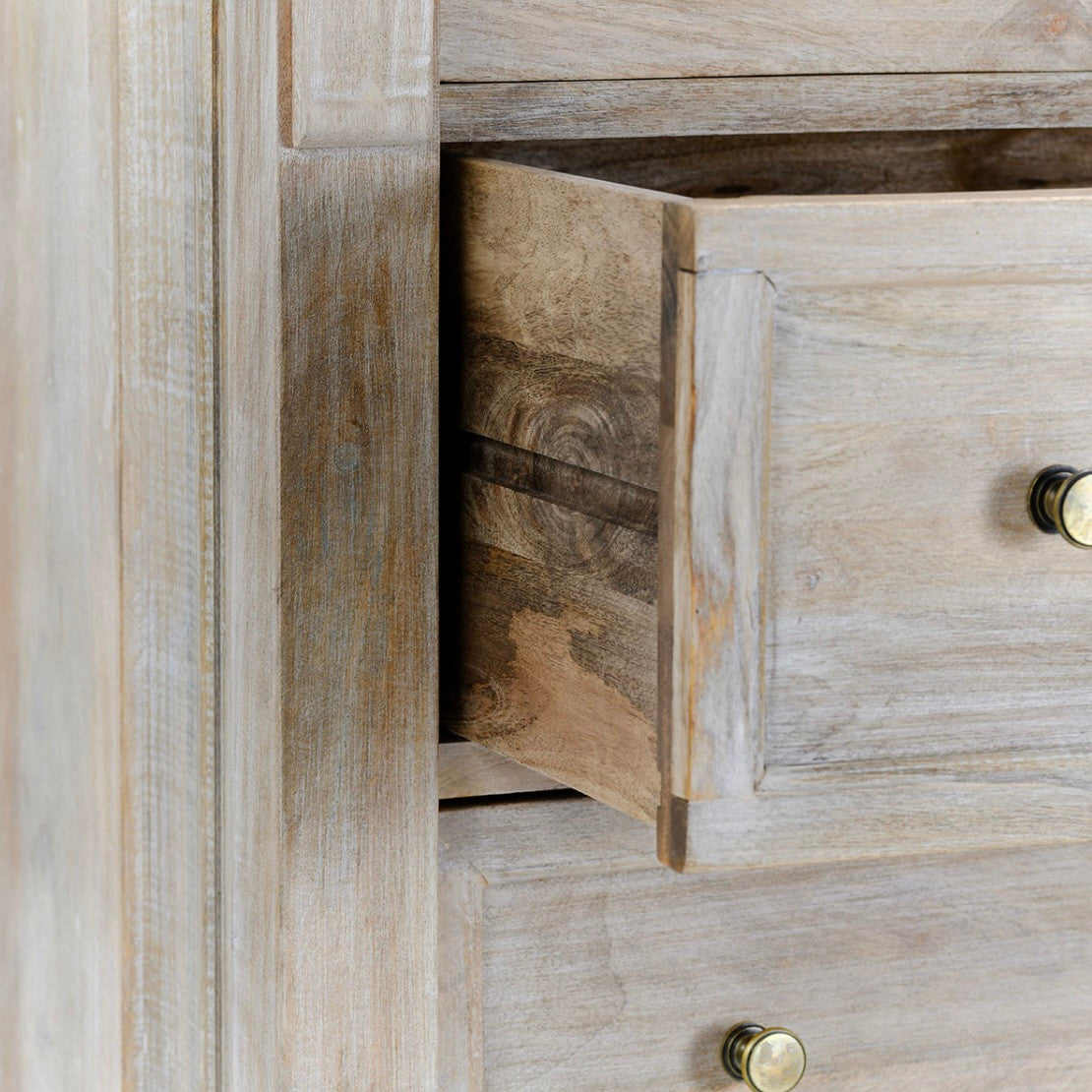 Adelaide 6-Drawer Mango Wood Chest Natural White Wash