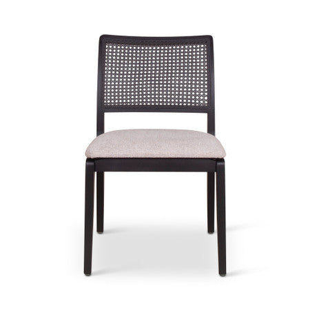 Modern Brazilian Larissa Side Chair Harvest Jute Upholstery - Ebano Frame