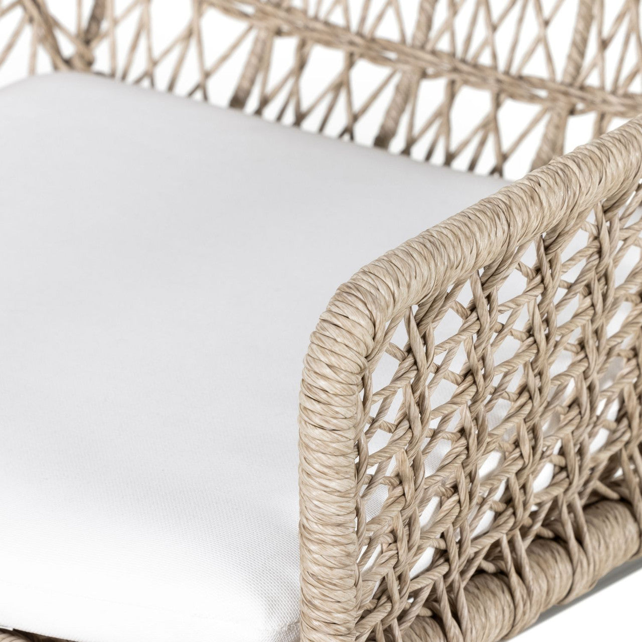 Bandera Vintage White Finish White Cushion Bar Stool