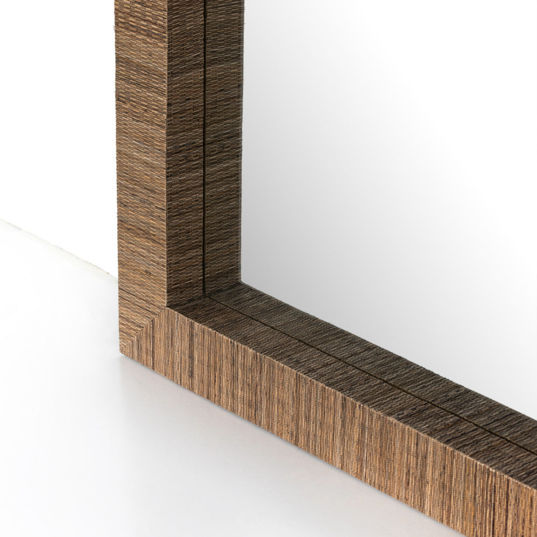 Kendari Cocoa Palm Leaf Frame Floor Mirror 79"