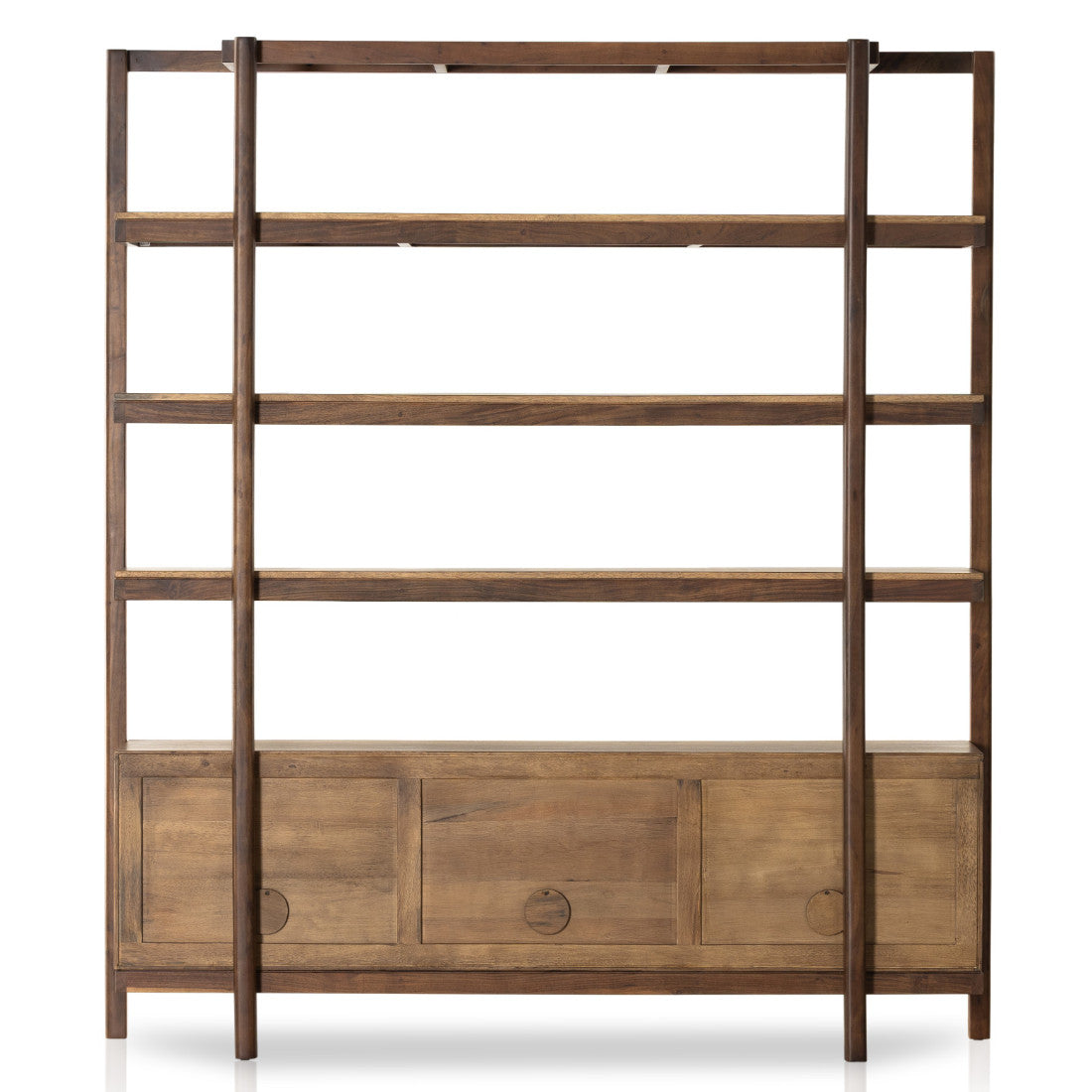 Reza Modern Wood Wide Bookcase with Cabinets 84"