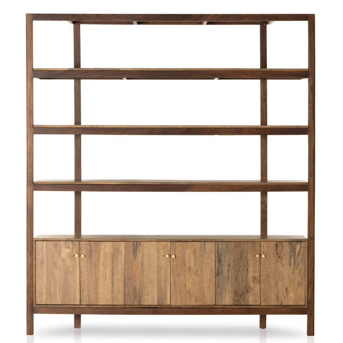 Reza Modern Wood Wide Bookcase with Cabinets 84"
