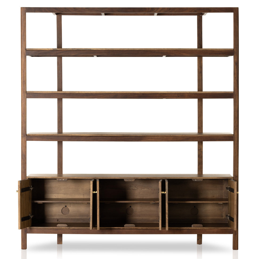 Reza Modern Wood Wide Bookcase with Cabinets 84"