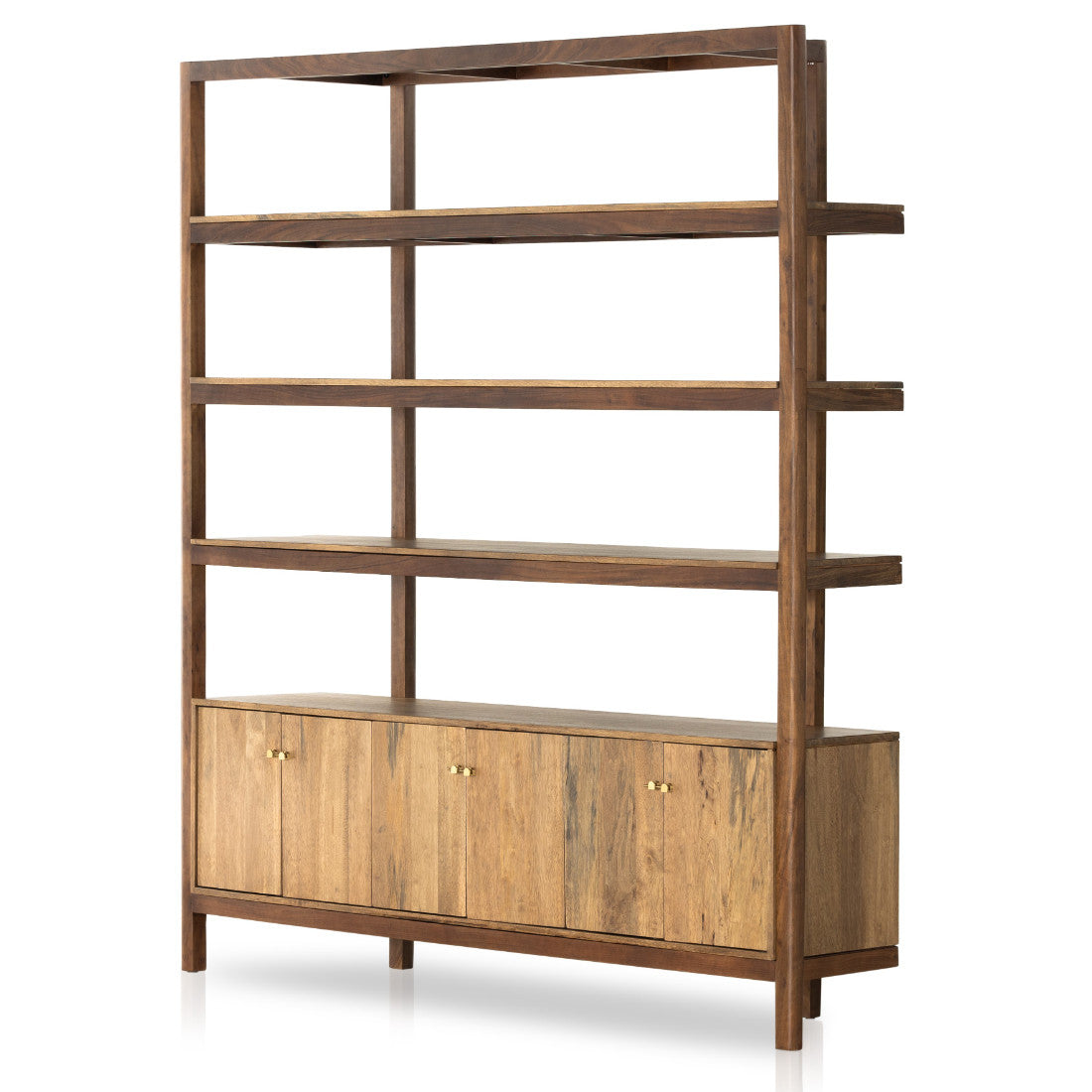 Reza Modern Wood Wide Bookcase with Cabinets 84"