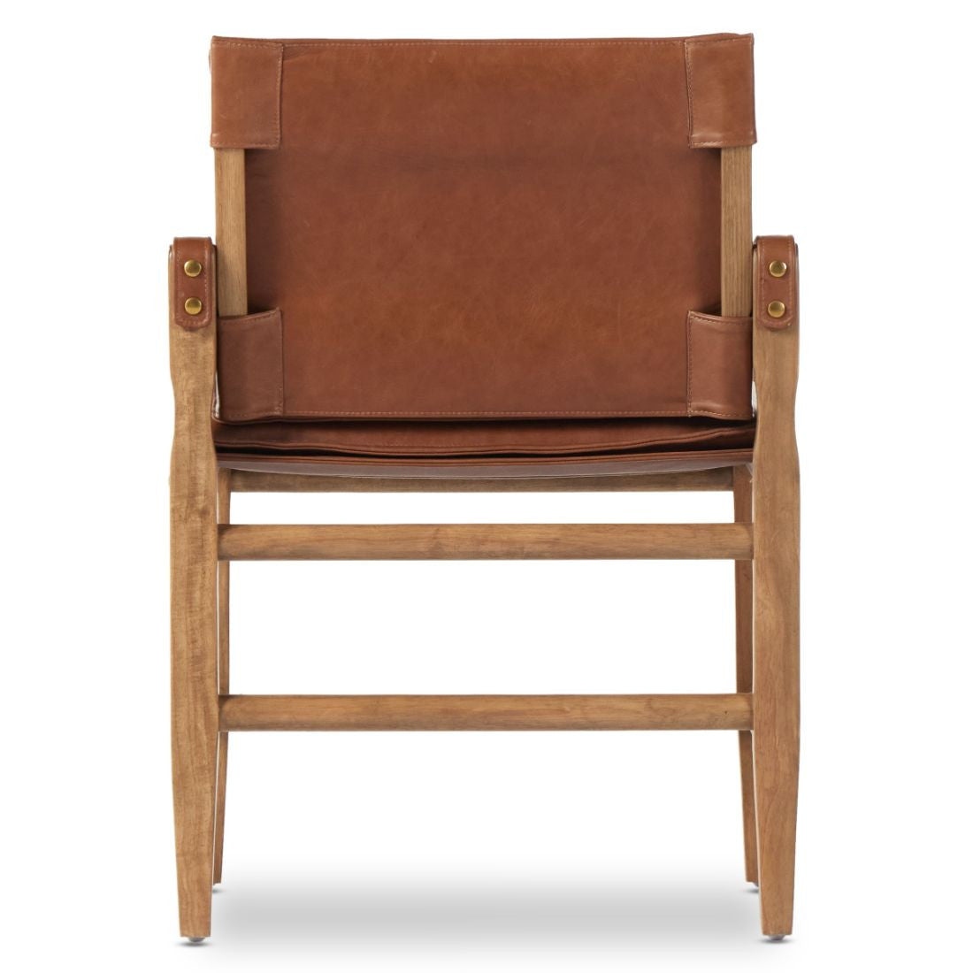 Lenz Chestnut Leather Dining Armchair