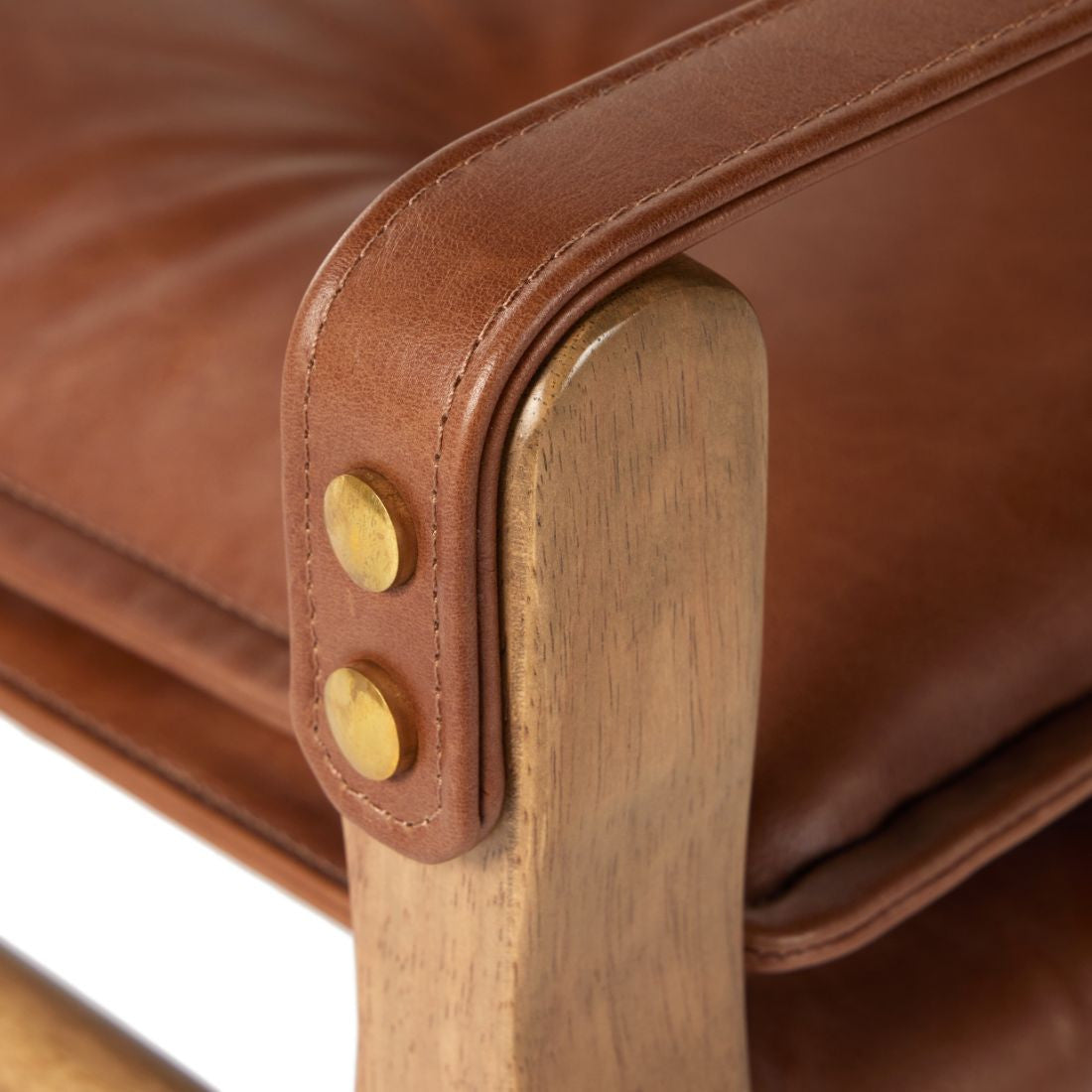 Lenz Chestnut Leather Dining Armchair