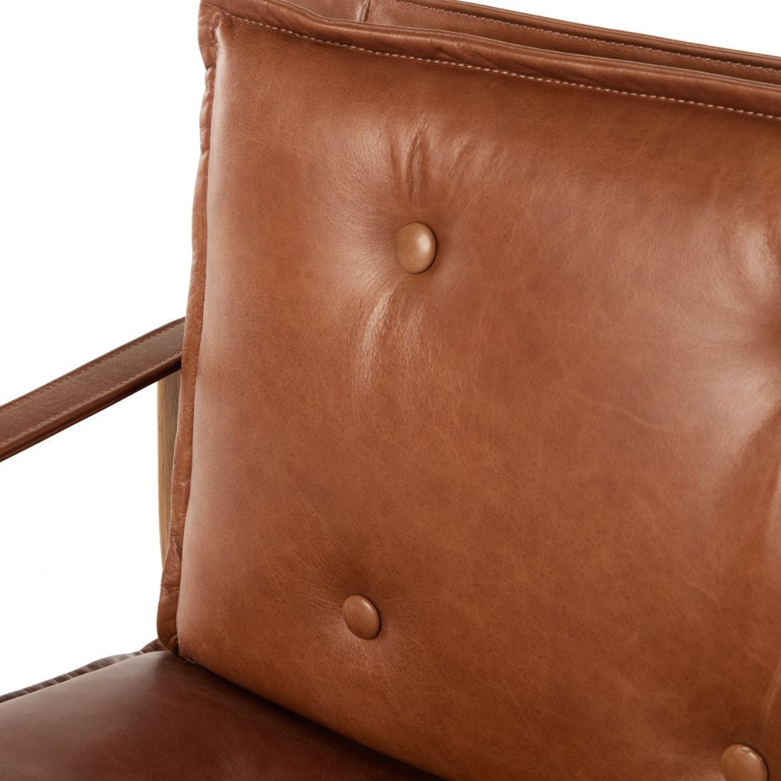 Lenz Chestnut Leather Dining Armchair