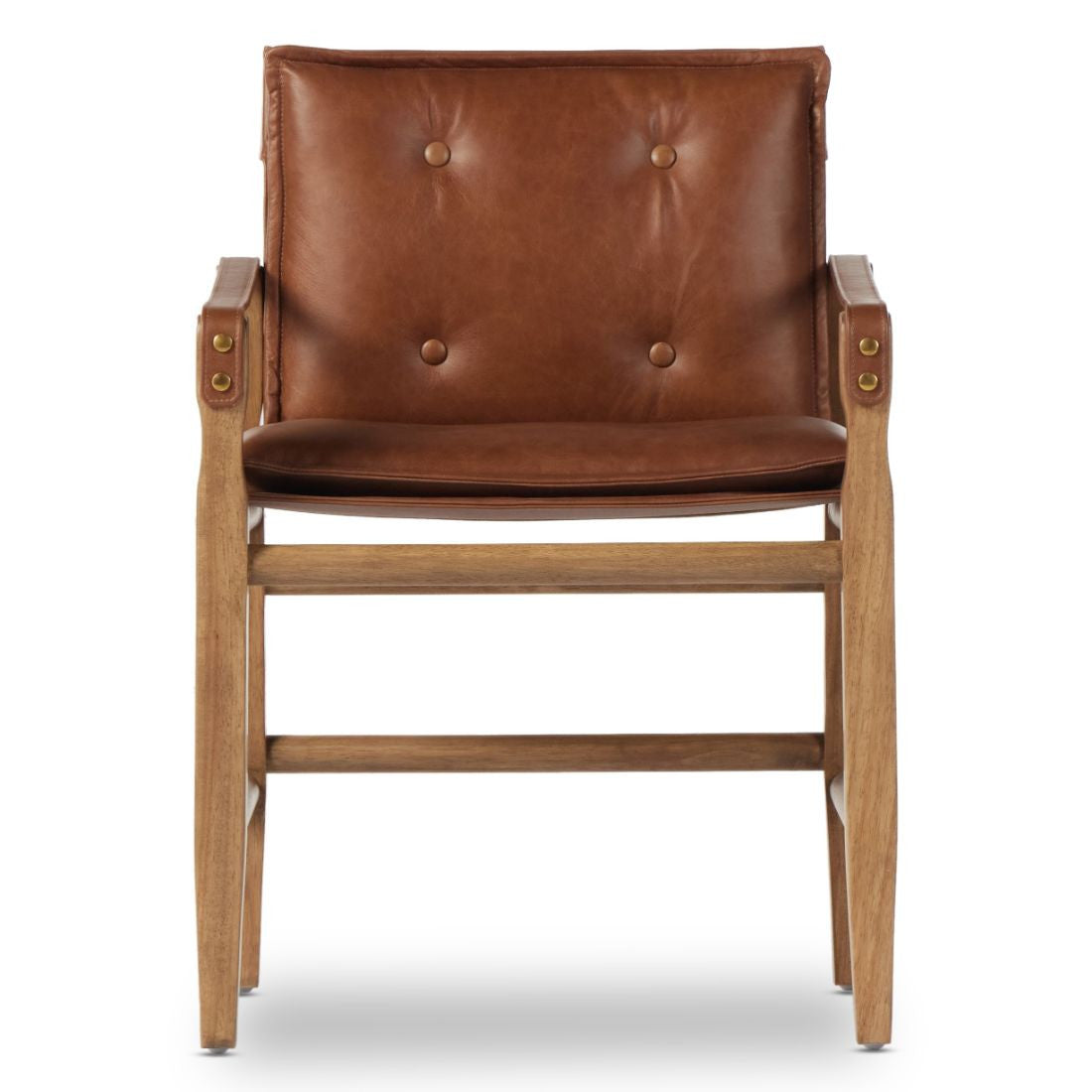 Lenz Chestnut Leather Dining Armchair