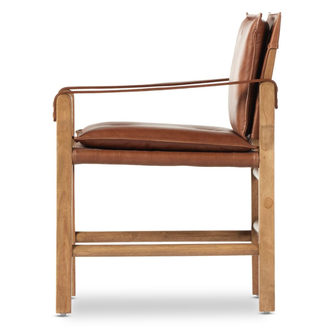 Lenz Chestnut Leather Dining Armchair