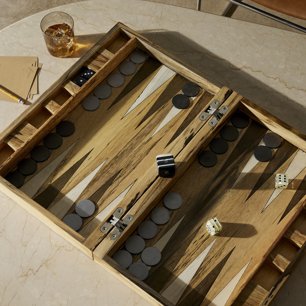 Spalted White Backgammon