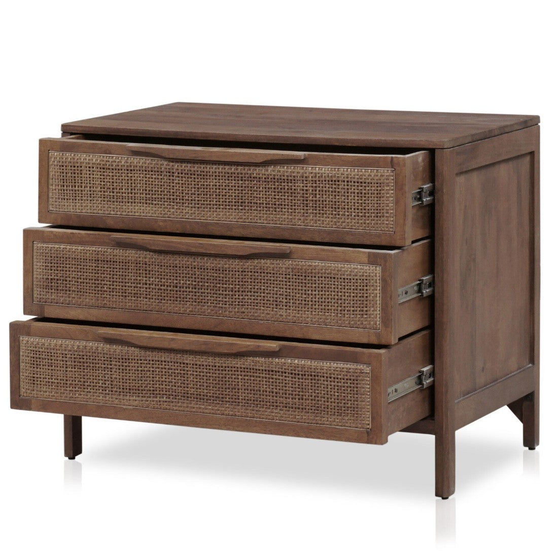 Sydney Brown Wash Mango Woven Cane Large Nightstands