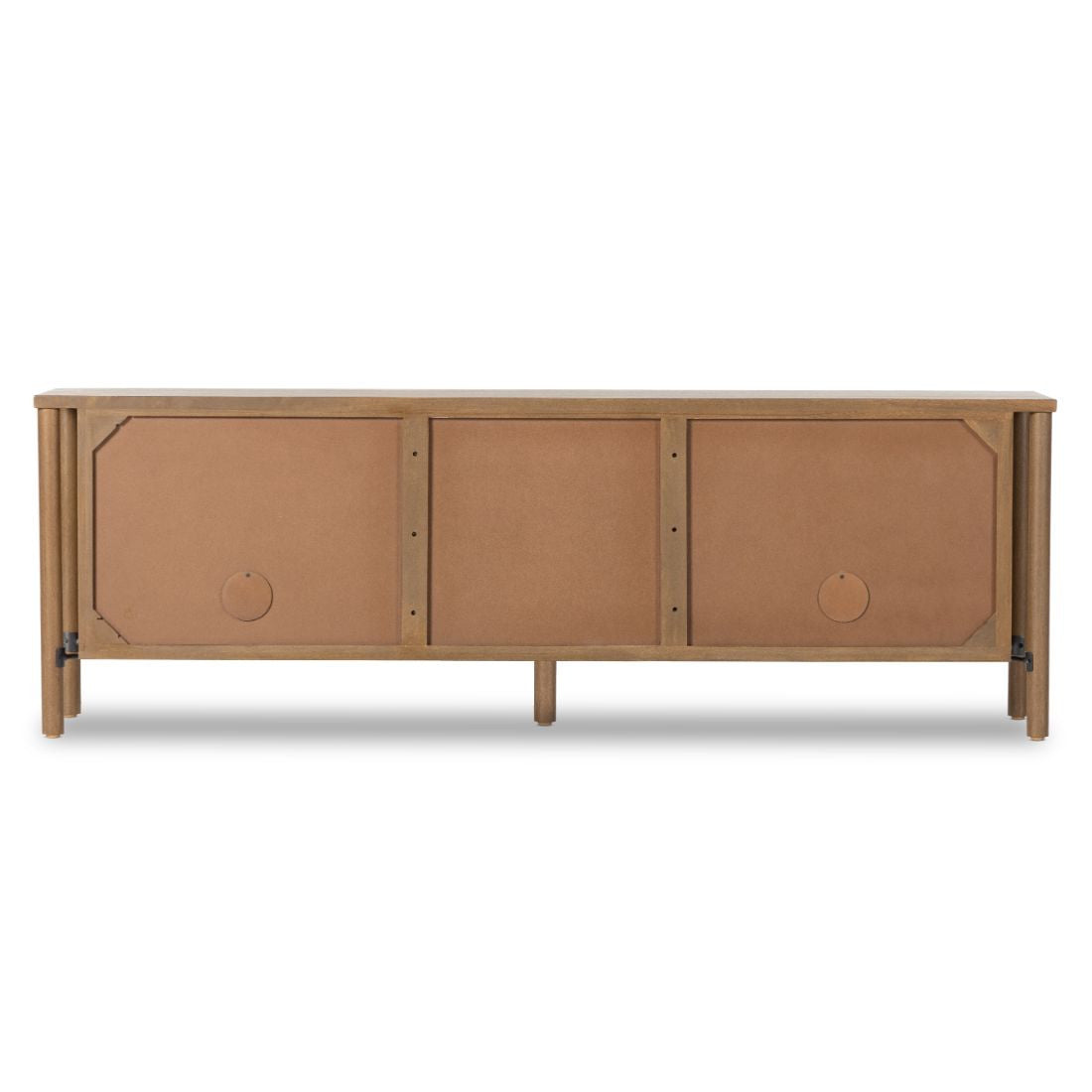 Veta Taupe Woven Cane Media Console 82"