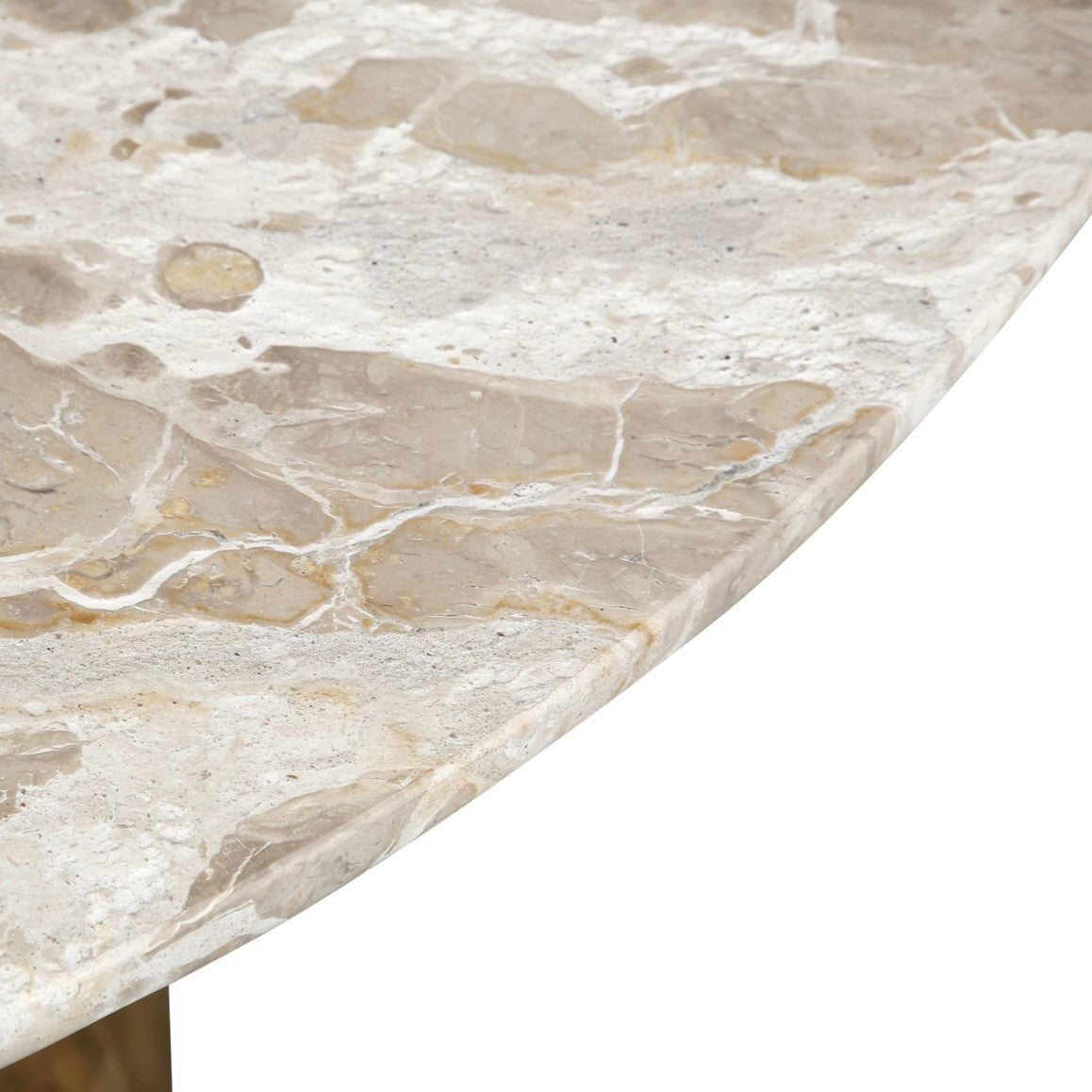 Solomon 54" Round Dining Table with Capri Beige Marble and Natural Base