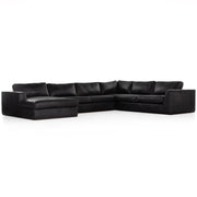 Colt 4 Piece Heirloom Black Leather Sectional LAF Chaise