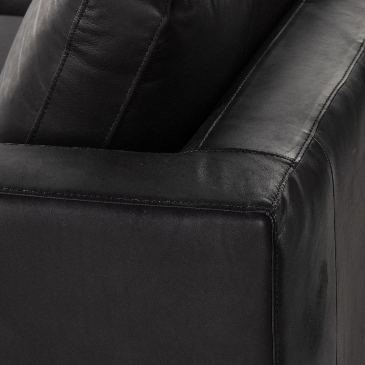 Colt 4 Piece Heirloom Black Leather Sectional LAF Chaise