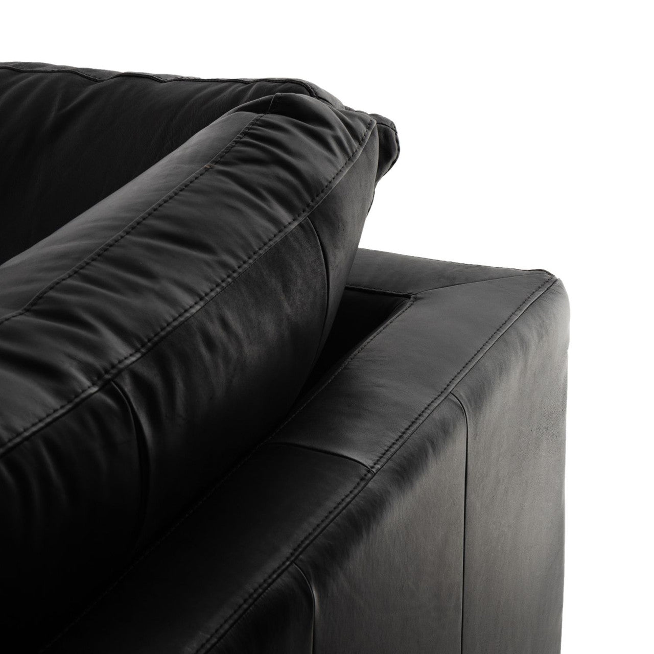 Colt 4 Piece Heirloom Black Leather Sectional LAF Chaise