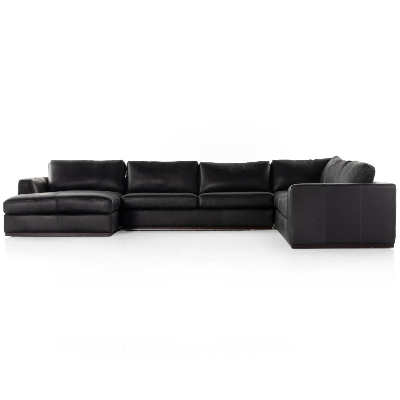 Colt 4 Piece Heirloom Black Leather Sectional LAF Chaise