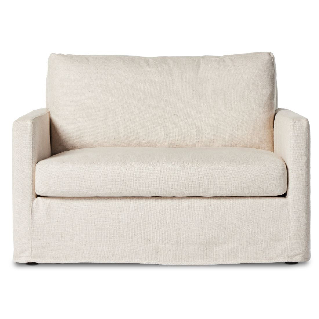 Maddox Oatmeal Upholstered Slipcover Chair & A Half 50"