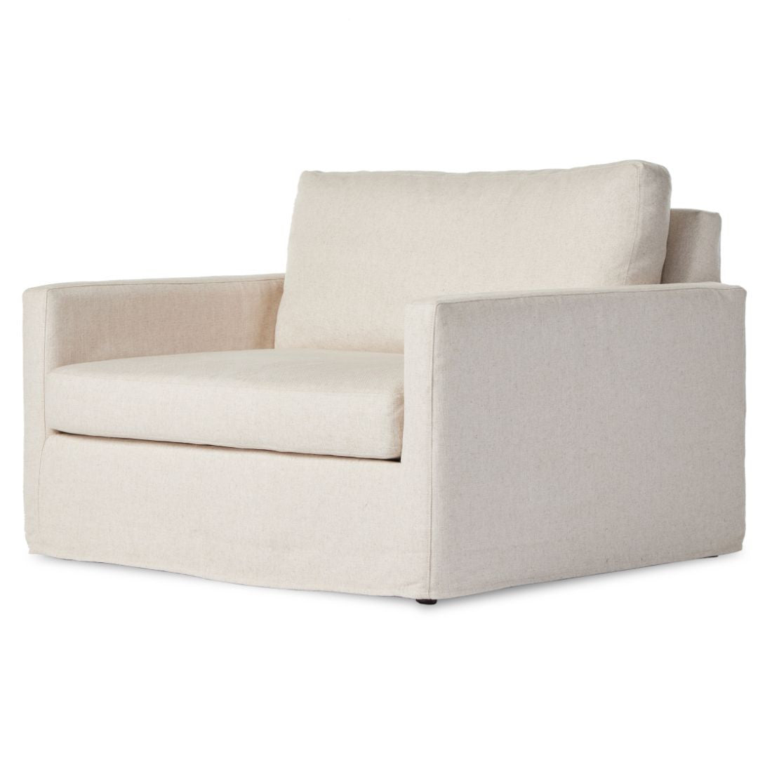 Maddox Oatmeal Upholstered Slipcover Chair & A Half 50"