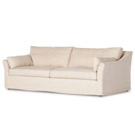 Delray Oatmeal Upholstered Slipcover Sofa 97"