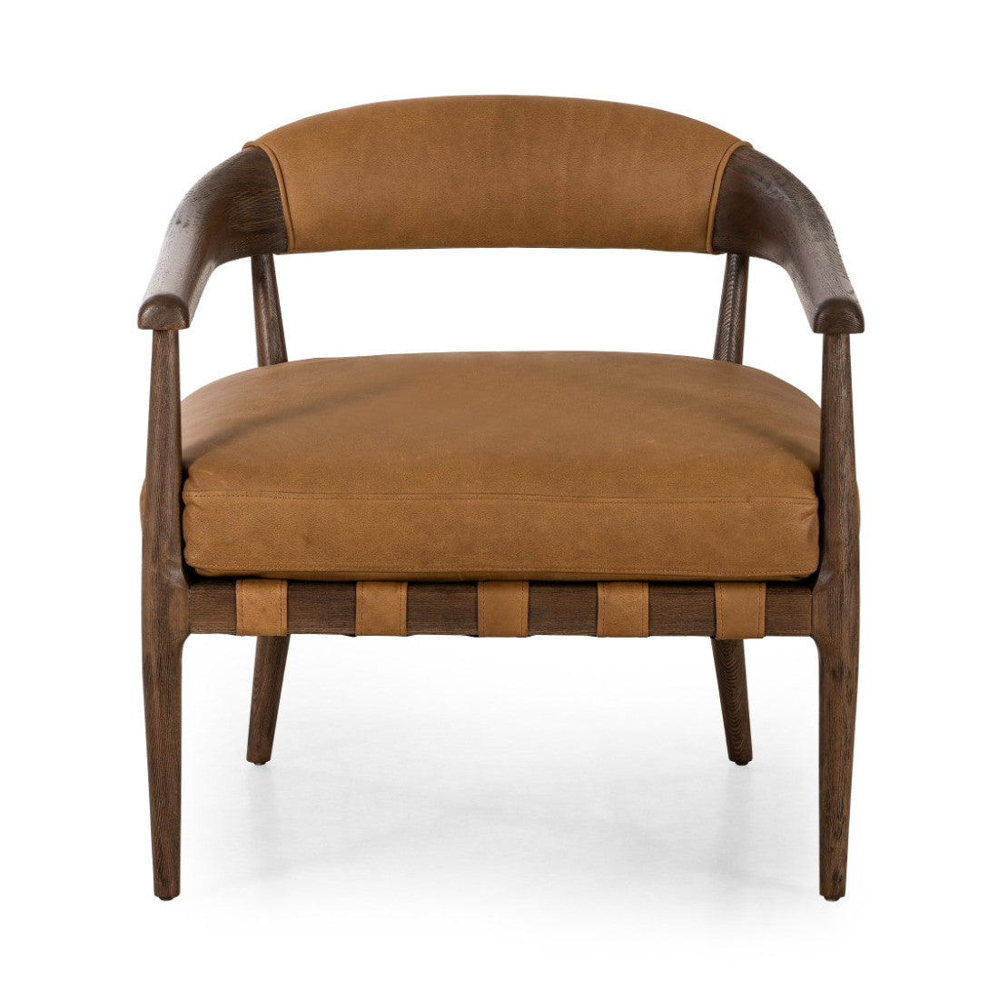 Dane Eucapel Cognac Leather Modern Accent Chair