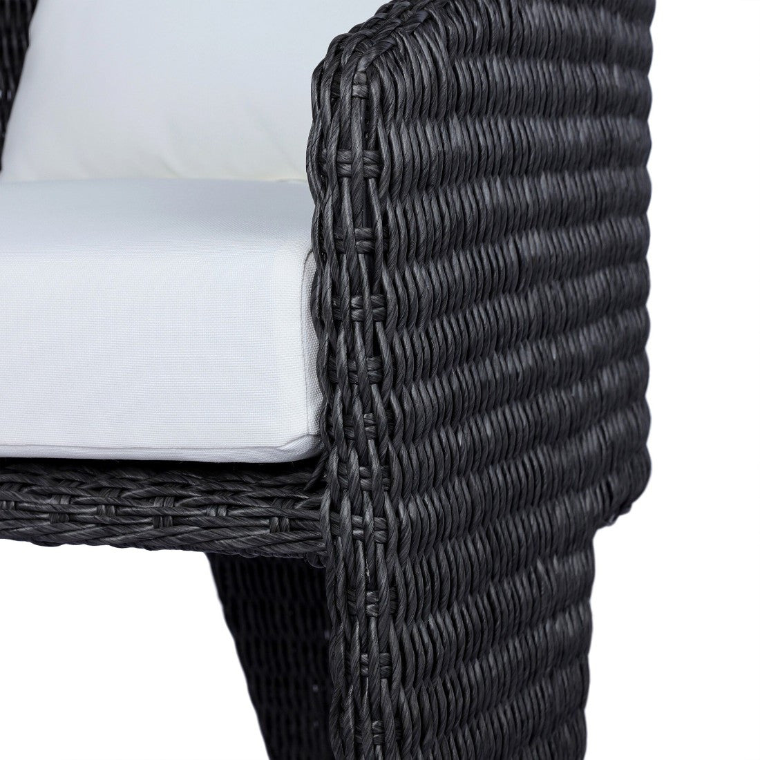 Fae Vintage Coal Woven Outdoor Dining Chair