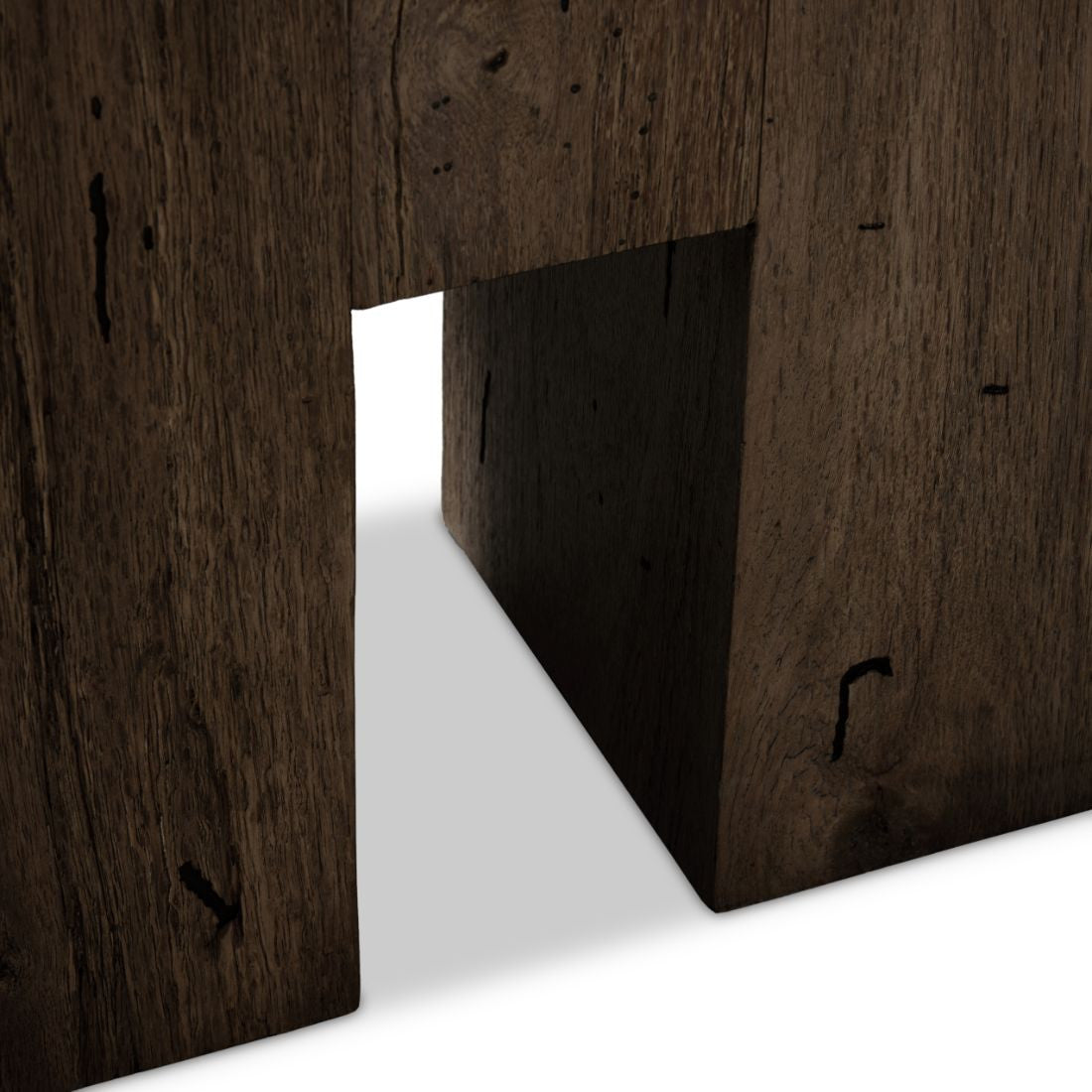 Abaso Rustic Ebony Oak Large Dining Bench 90"