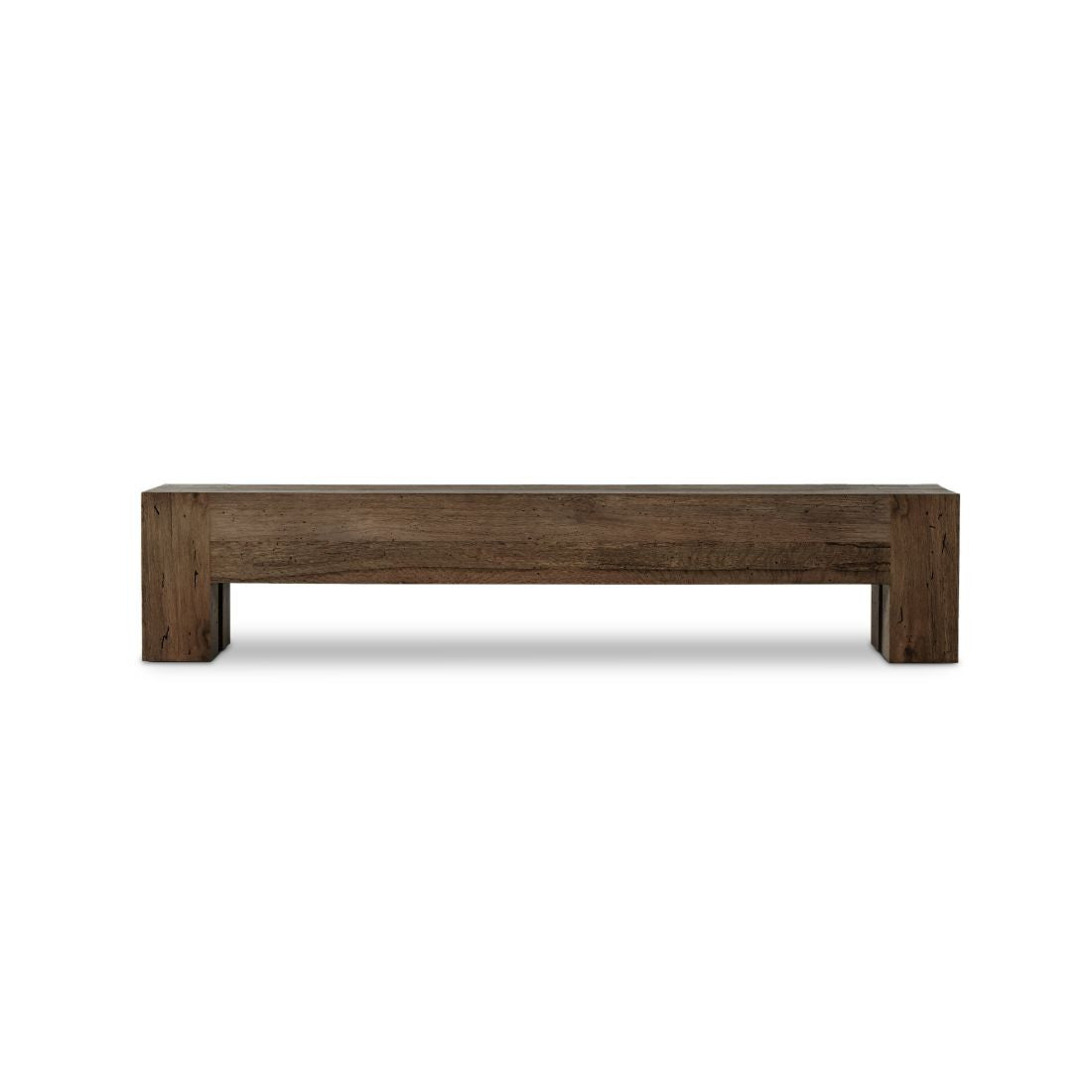 Abaso Rustic Ebony Oak Large Dining Bench 90"