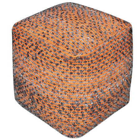 Ashley Burnt Orange Square Pouf Ottoman