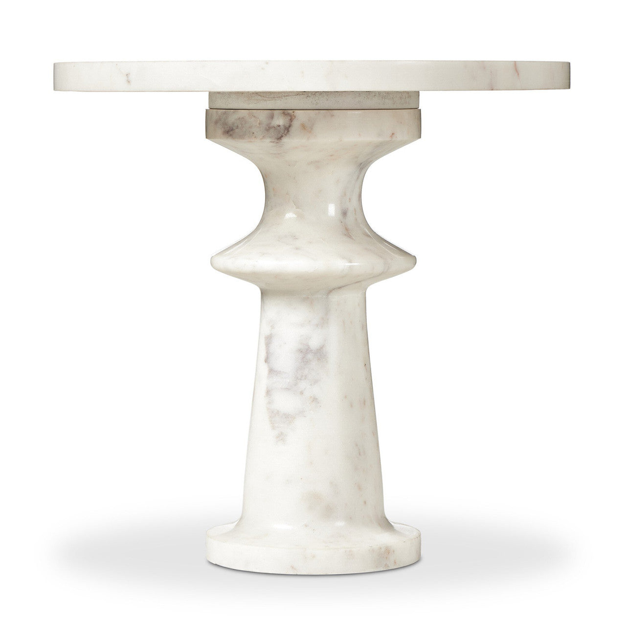 Skylar End Table 19.5" - Polished White Marble