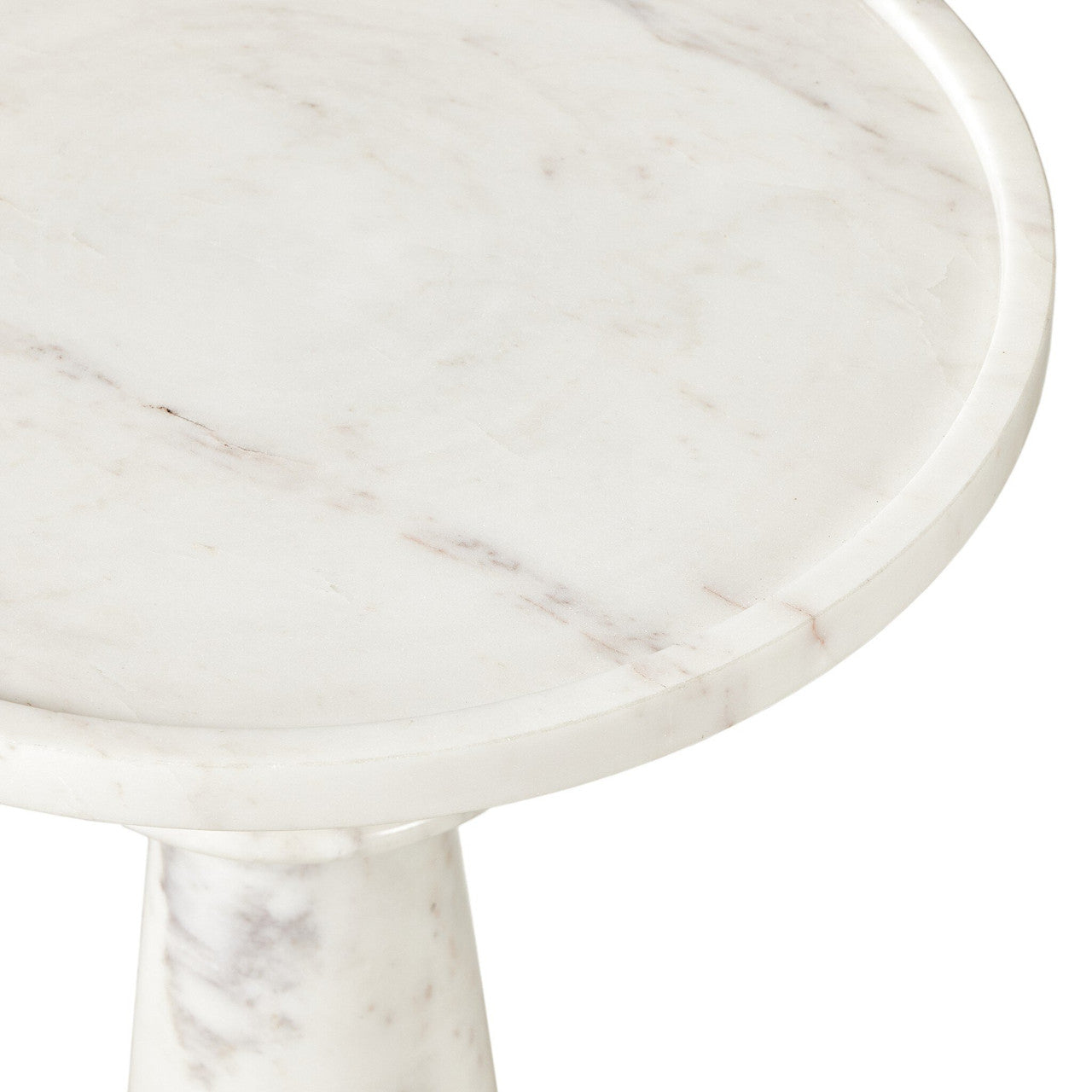 Skylar End Table 19.5" - Polished White Marble