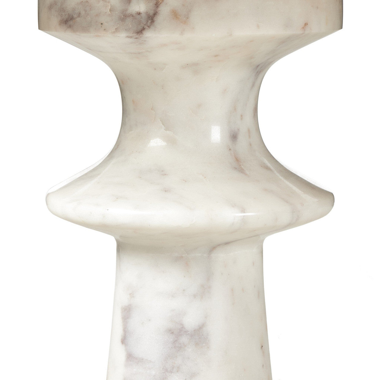 Skylar End Table 19.5" - Polished White Marble