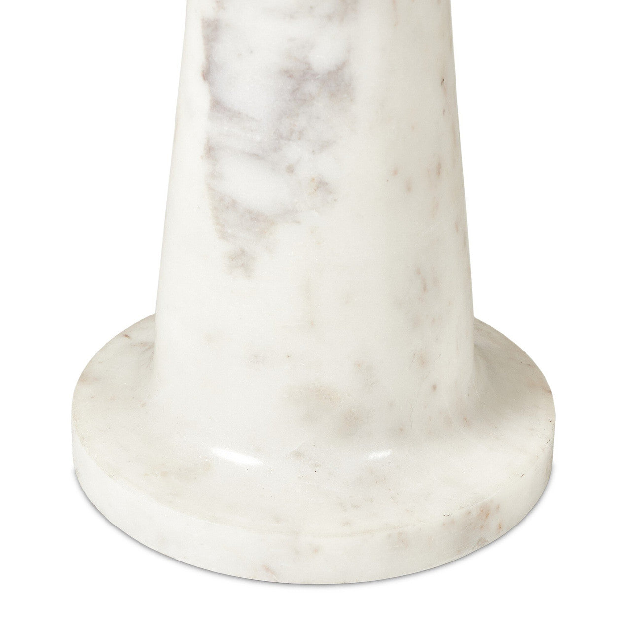 Skylar End Table 19.5" - Polished White Marble