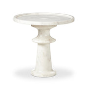 Skylar End Table 19.5" - Polished White Marble
