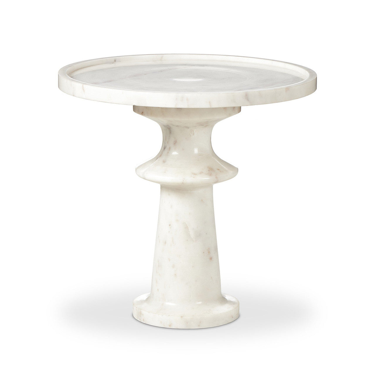 Skylar End Table 19.5" - Polished White Marble