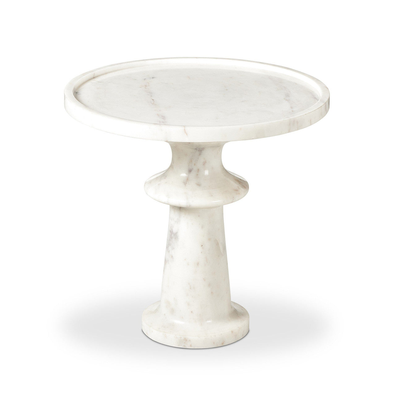 Skylar End Table 19.5" - Polished White Marble