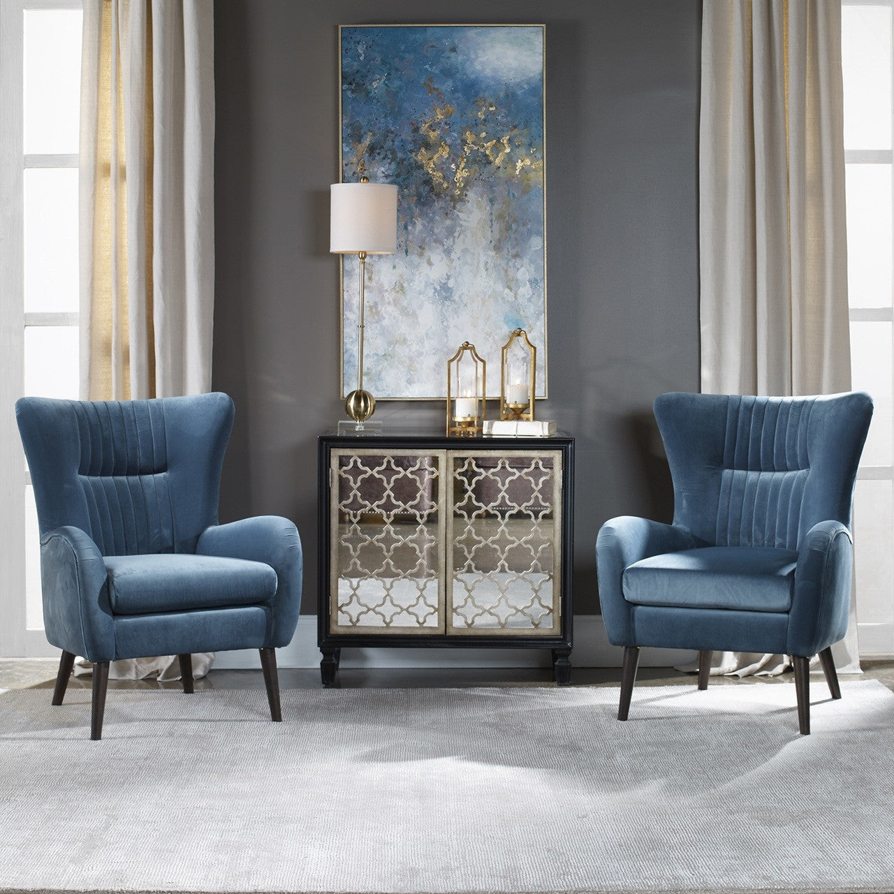 Franzea Mirrored Small Console Cabinet