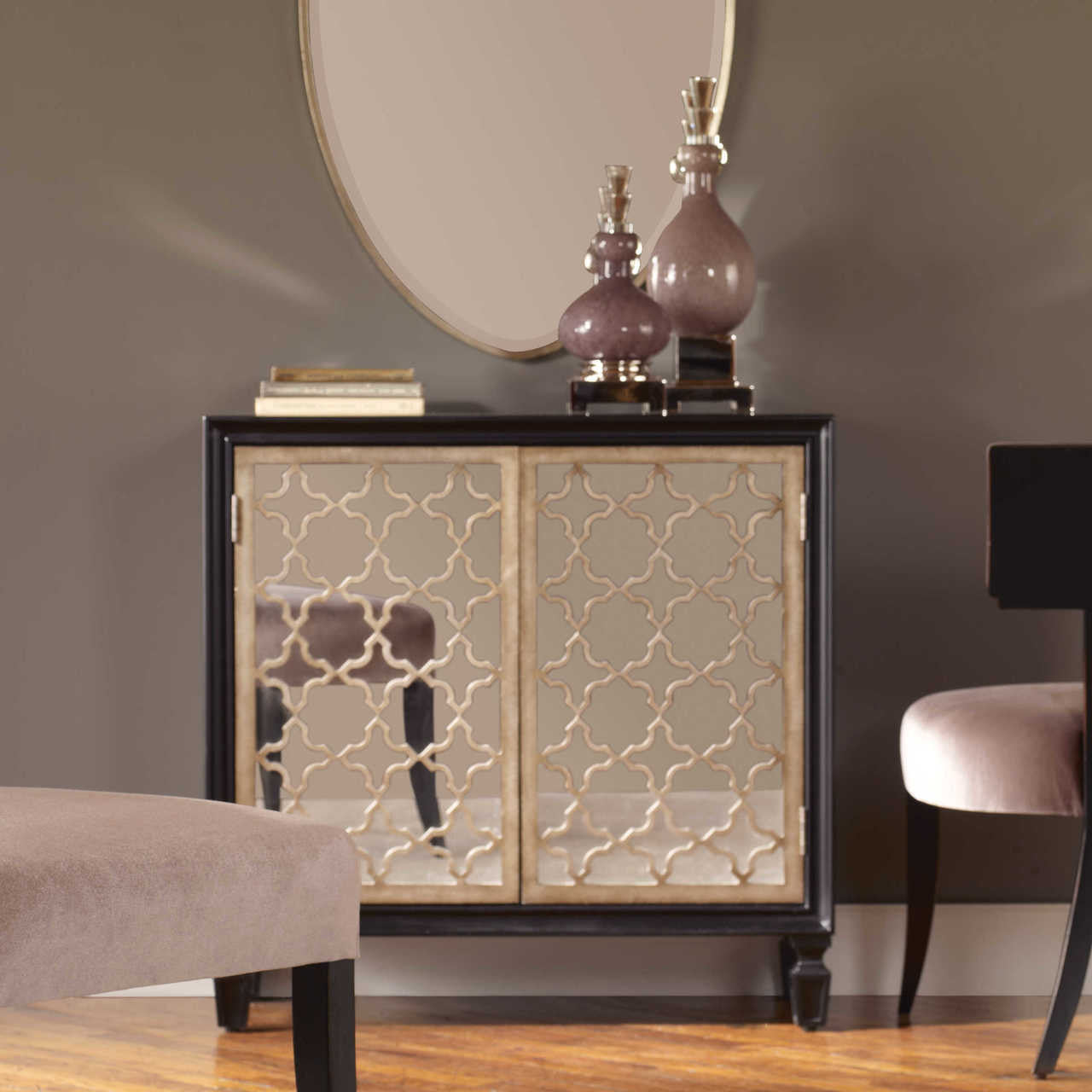 Franzea Mirrored Small Console Cabinet