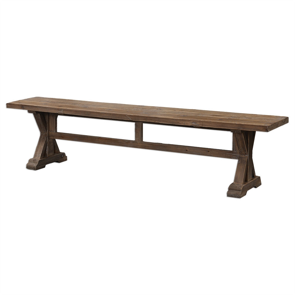 Salvaged Wood Trestle Dining Benches
