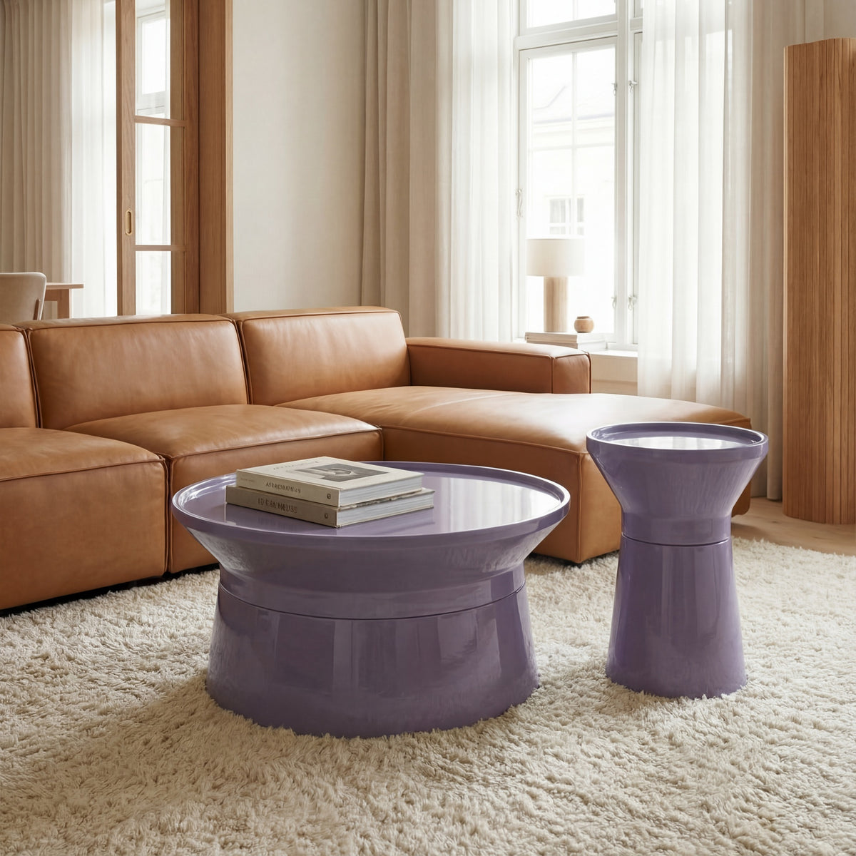 Sabine Enamel End Table Lavender Purple by Urbia - detail 5