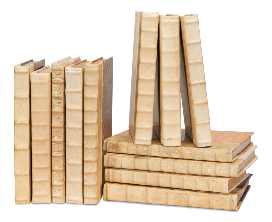 White Leather & Paper Books,S/24 by Sarreid Ltd - view 2