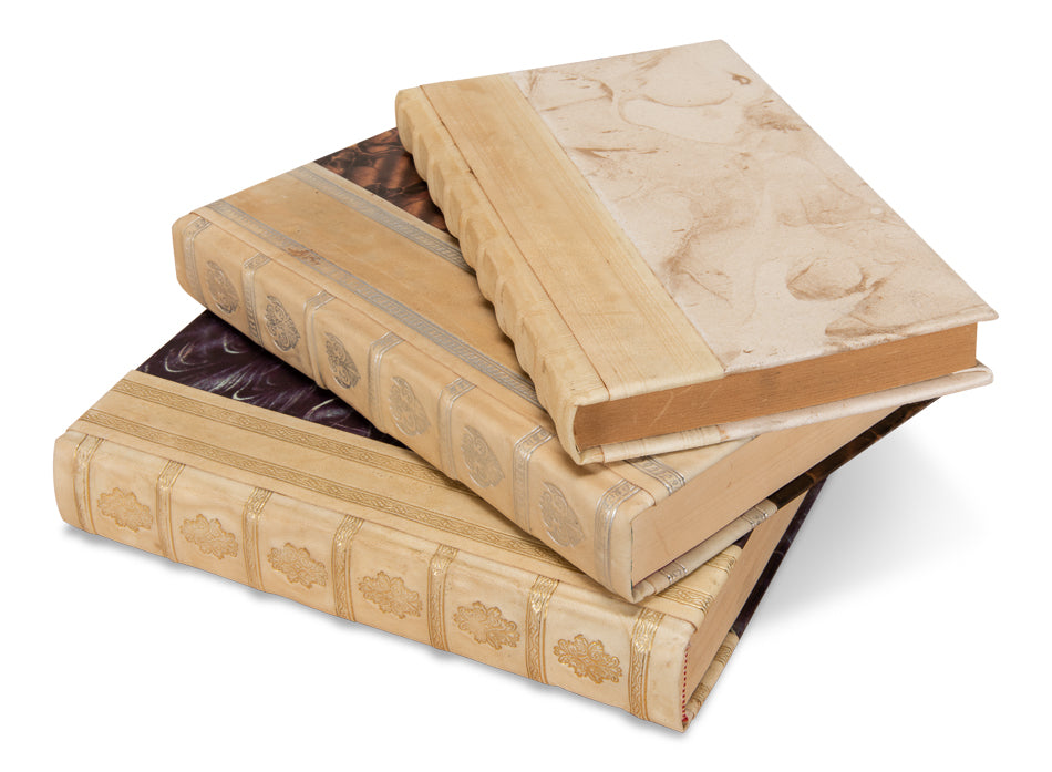 White Leather & Paper Books,S/24 by Sarreid Ltd - view 4