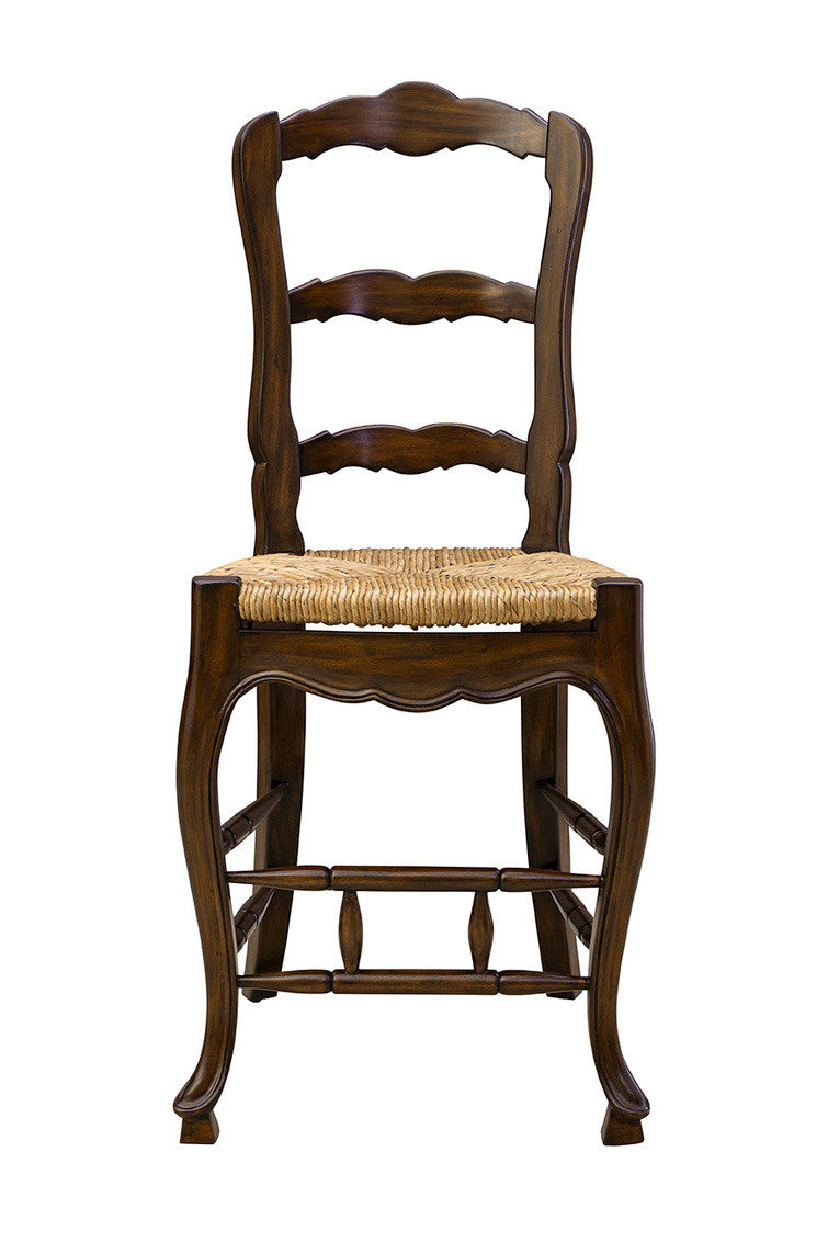 French Patisserie Ladderback Brown Counter Stool