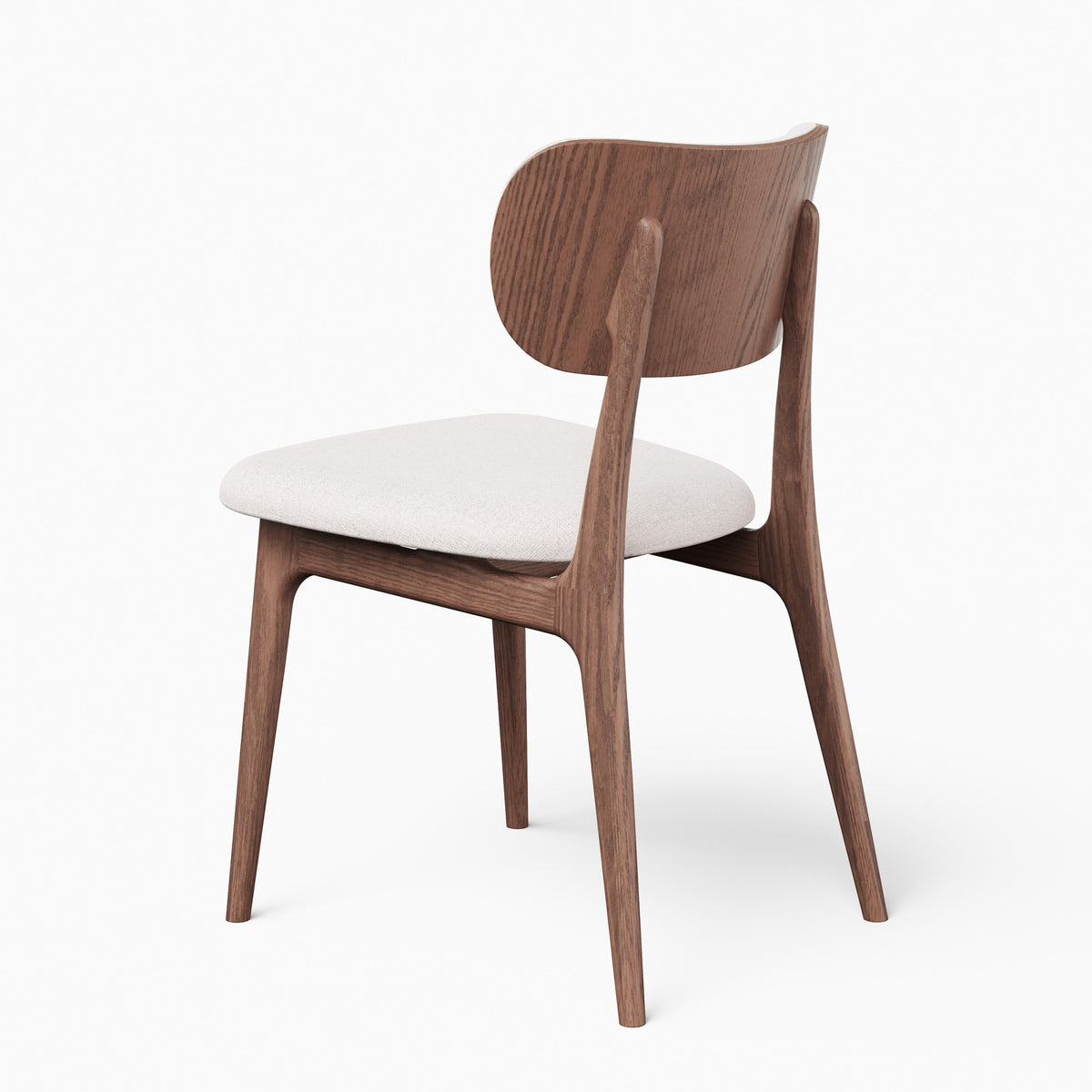 Modern Brazilian Claudia Side Chair Harvest Natural Upholstery - Nogal Frame by Urbia - detail 5